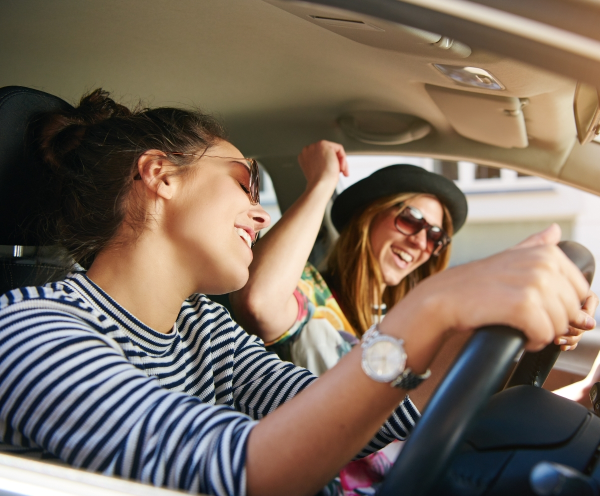 Friends enjoying a drive after financing a vehicle